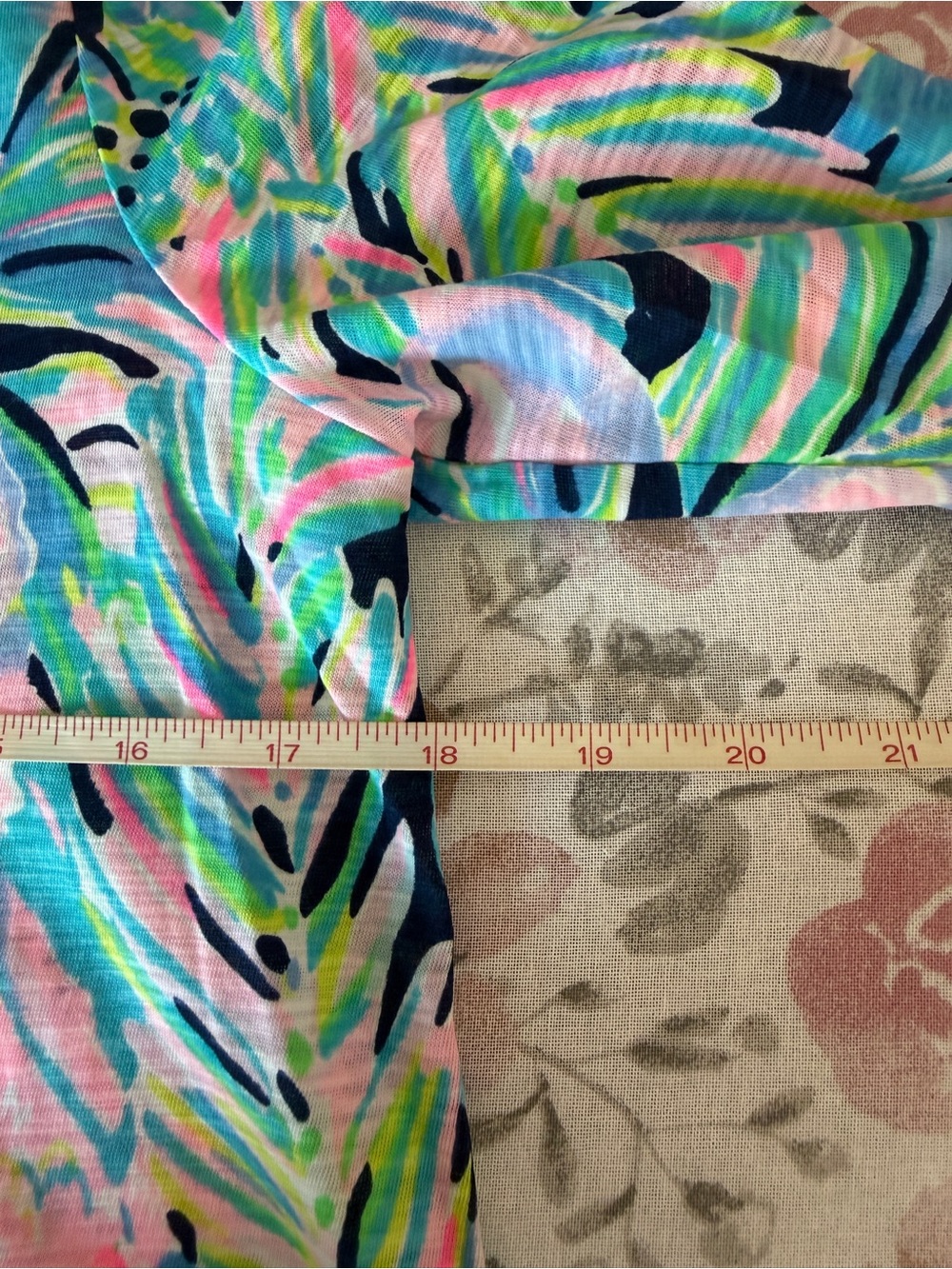 Lilly Pulitzer Long Sleeve Floral Tee in Pink & Teal - Picture 7 of 8